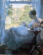 Melchers, Gari Julius Young Woman Sewing oil painting artist